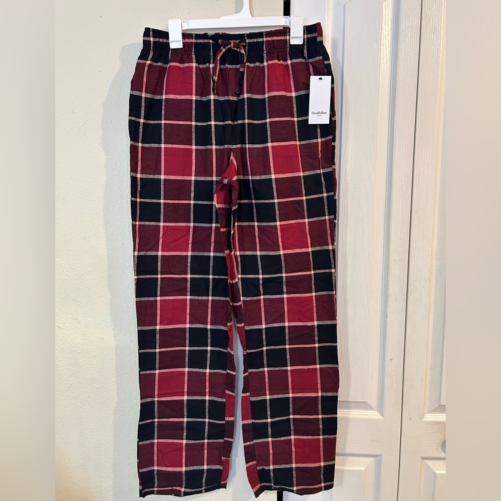 Red and Black Plaid flannel Pajama Pants